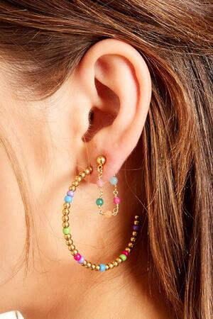 Boucles d'oreilles chaîne colorées - collection #summergirls Argenté Cuivré h5 Image3